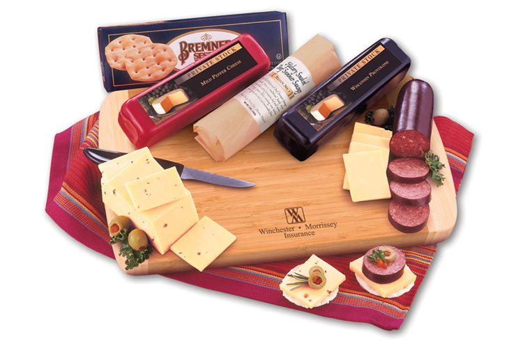 Shelf-Stable Wisconsin Variety Package with Bamboo Cutting Board